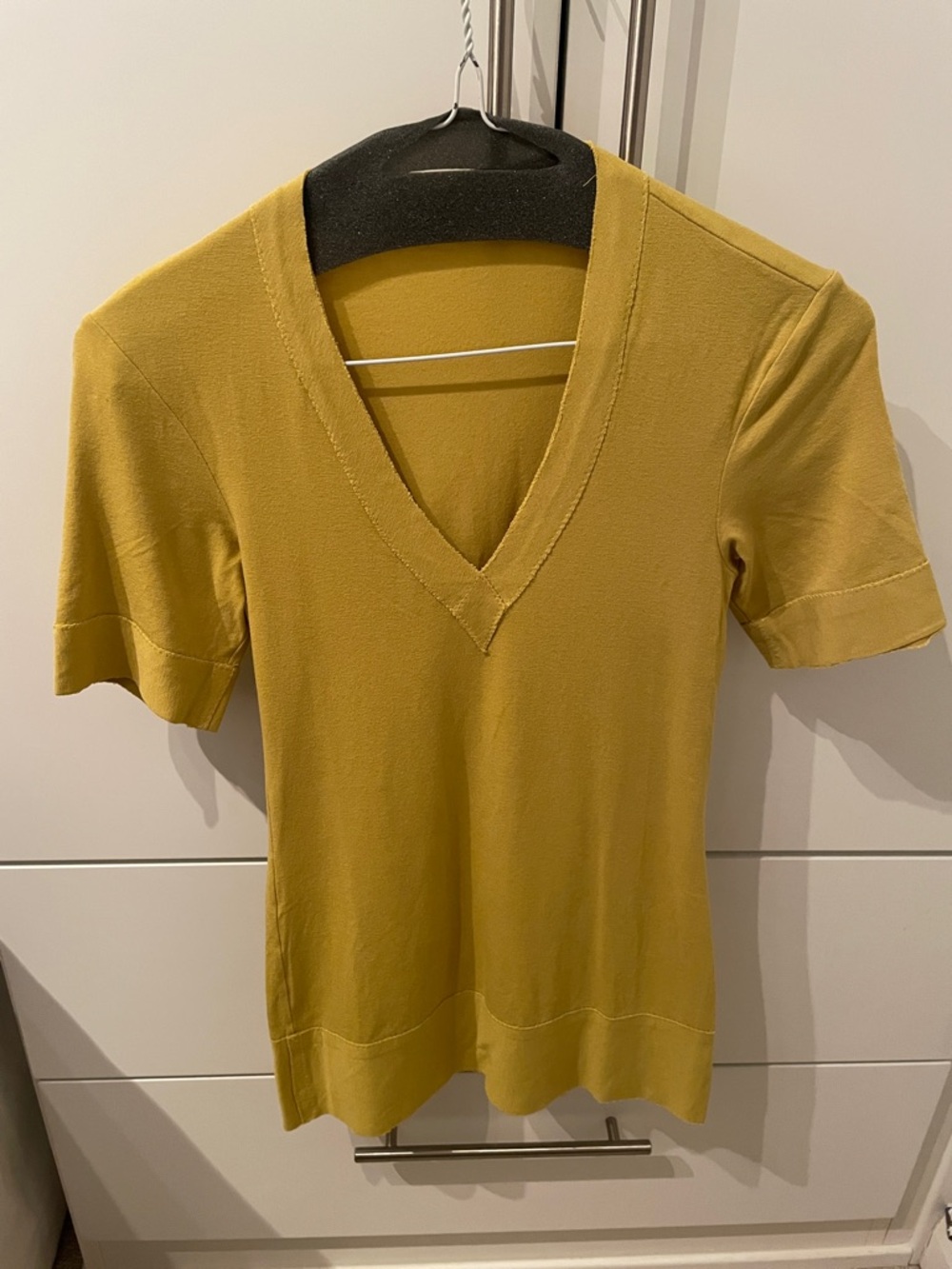 EUC Size 1 Chartreuse VNeck Women's Tee by Marie Saint Pierre